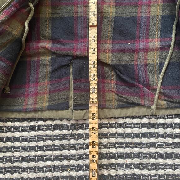 🌿Vans Womens Green Plaid Lined Utility Button Zip Pocket Jacket M - Picture 8 of 9